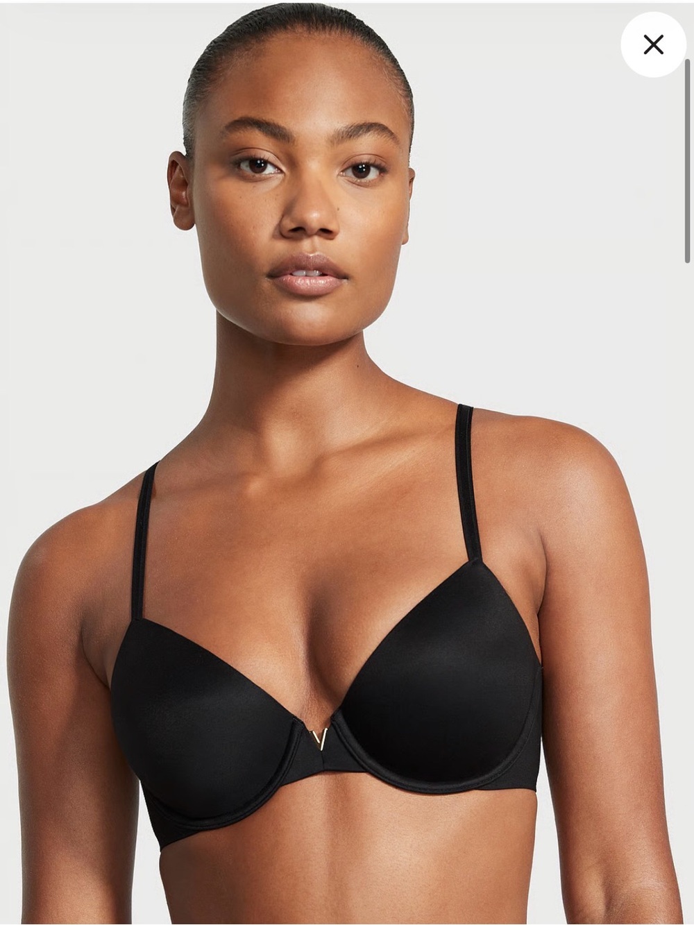 Victoria's Secret Black Smooth T-Shirt Bra with Subtle V Detail